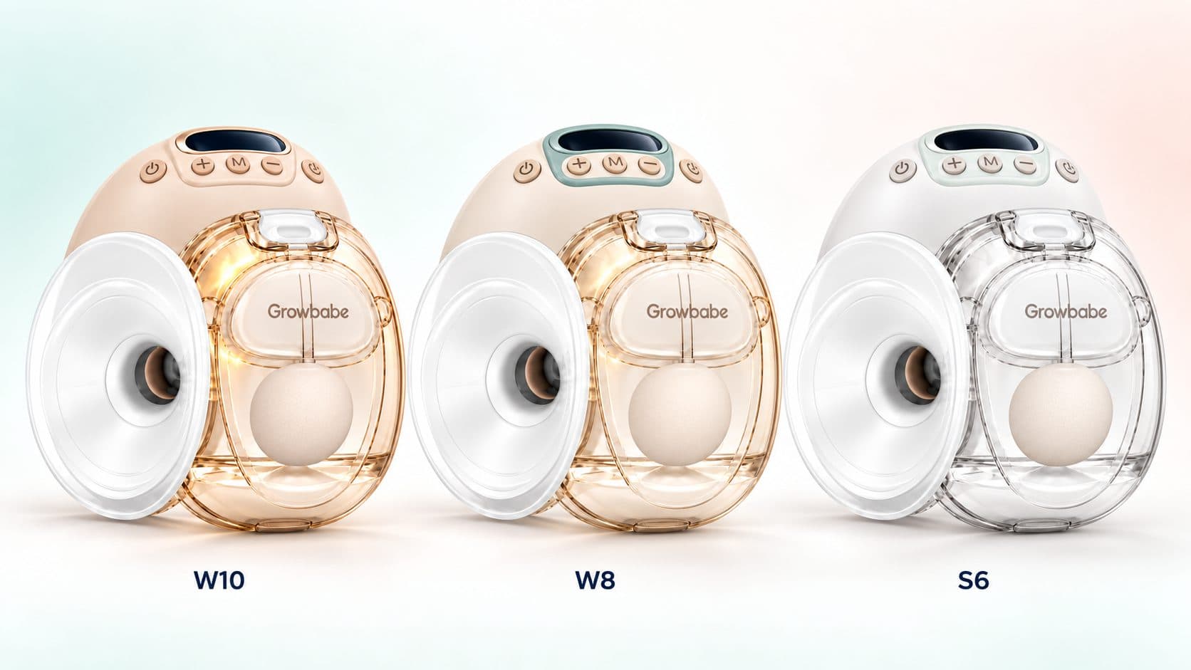 Growbabe W10、W8 与 S6 三款穿戴式电动吸奶器